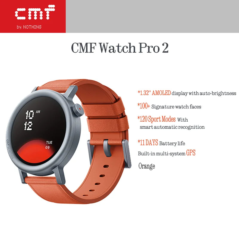 CMF by Nothing Watch Pro 2 — AMOLED Smartwatch with GPS & Bluetooth Calls