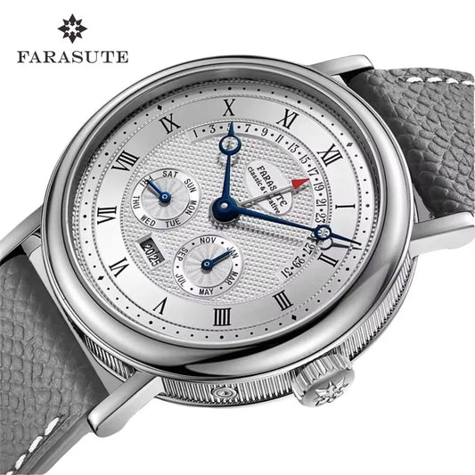 FARASUTE Automatic Calendar Watch – Seagull Movement, Sapphire, 38mm