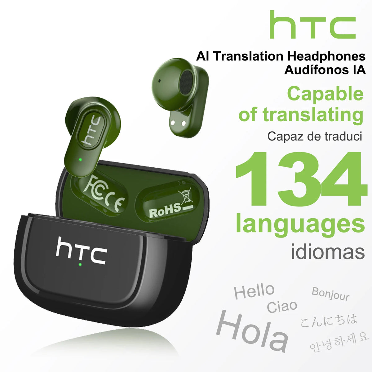 HTC NE51 AI Translator Earbuds – Break Language Barriers Instantly