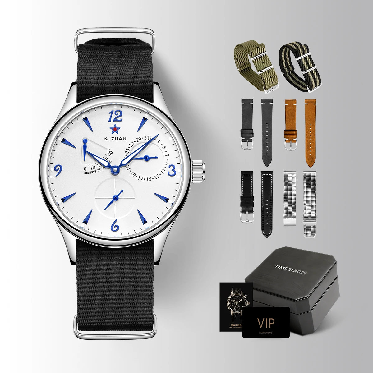 TIME TOKEN Retro Pilot Automatic Watch – ST1780 Movement, 40mm, Sapphire