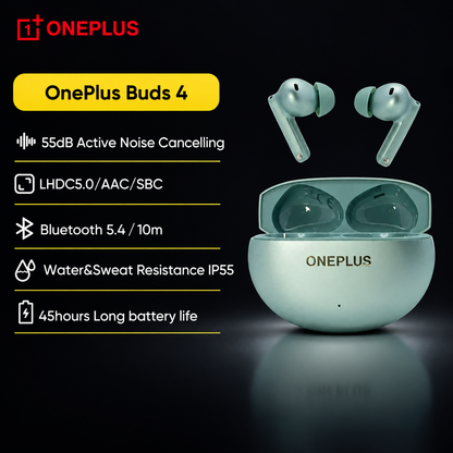 OnePlus Buds 4 – ANC TWS Earbuds, 55dB & IP55
