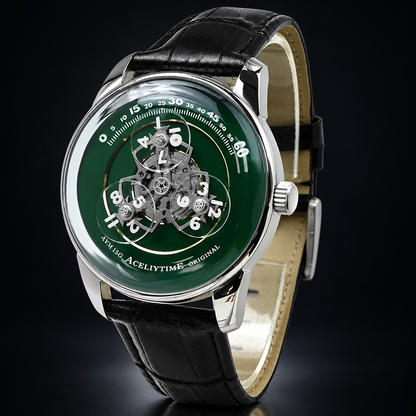 Gezfeel Skeleton Automatic Watch – 42mm, Stainless Steel, Leather Strap