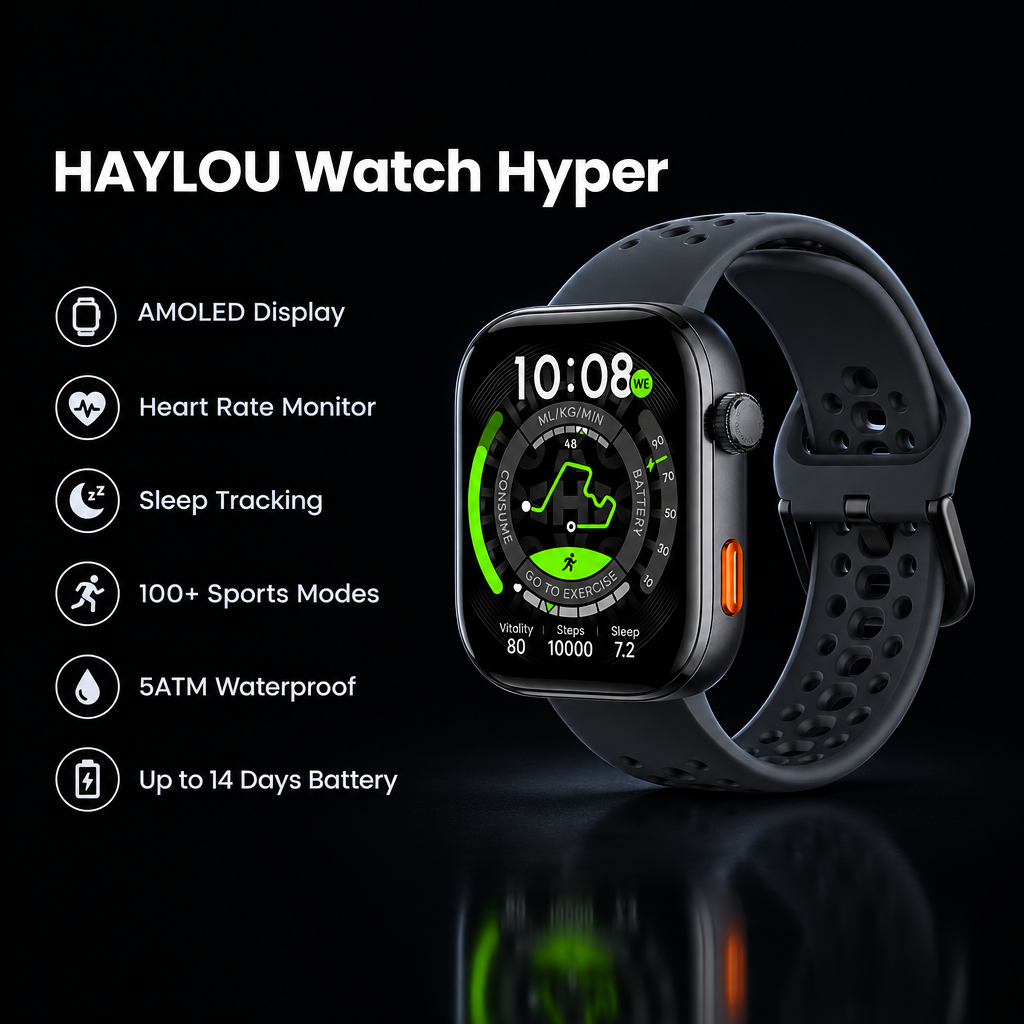 HAYLOU Watch Hyper | 1.97" AMOLED Dual-Band GPS Smartwatch