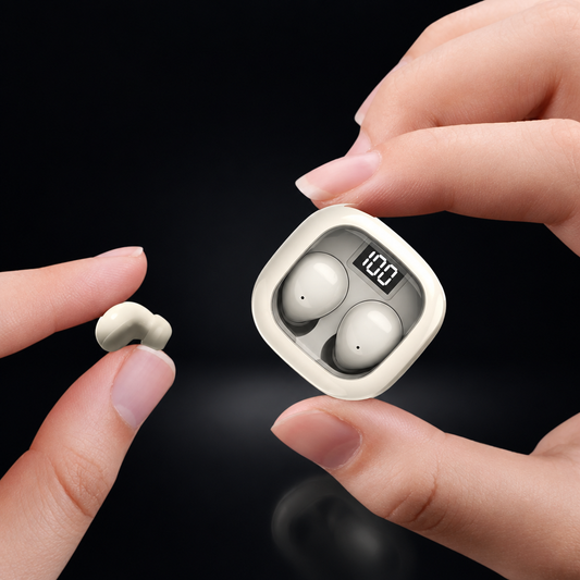 GizmoLaxy Mini Sleep Earbuds – Bluetooth, Soft Silicone, 25h with Case