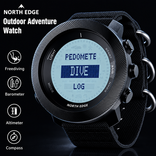 NORTH EDGE APACHE-D Free Dive Watch – 100M Waterproof