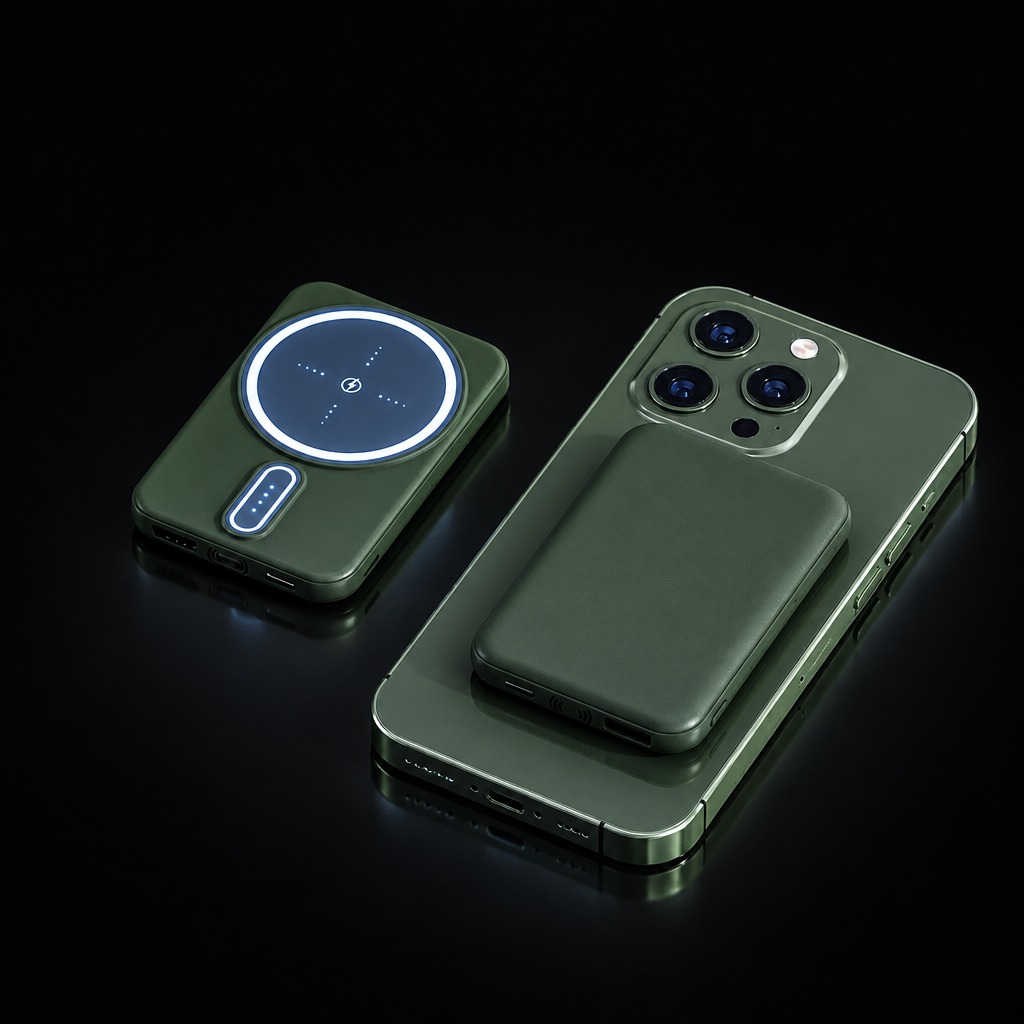 5000mAh magnetic power bank, dark studio