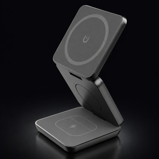 GizmoLaxy 15W Magnetic Wireless Charger – Fast Charge & Desk Stand in One