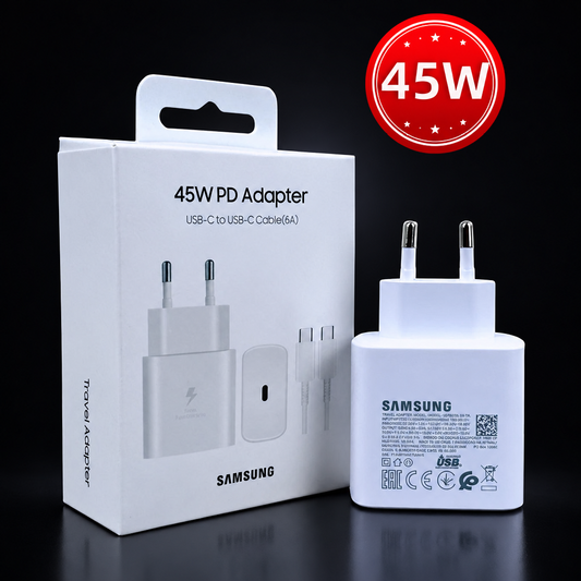 Original Samsung Charger 45W Super Fast Charge EU CERTIFIED Adapter For Galaxy Z Fold 5 4 3 Flip 5 4 3 S23 S24 Ultra S20 S22 S21