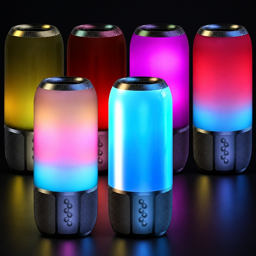 Wireless Portable Speaker with Color-Changing Lights & TWS Pairing
