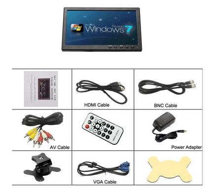 Podofo 10.1" LCD Monitor – HDMI, VGA, Car & Home Display