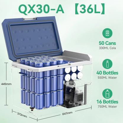 ALPICOOL Portable Car Fridge Freezer – 27L, 36L & 45L, 12V/24V DC & Mains