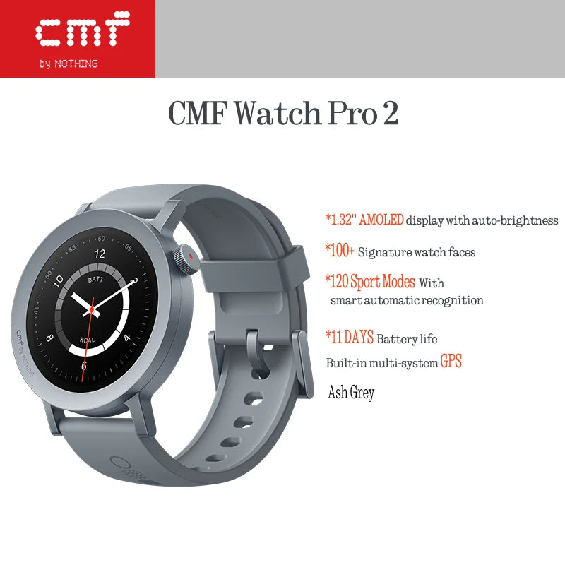 CMF by Nothing Watch Pro 2 — AMOLED Smartwatch with GPS & Bluetooth Calls