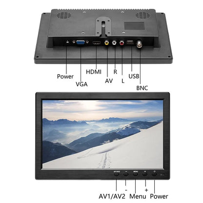 Podofo 10.1" LCD Monitor – HDMI, VGA, Car & Home Display