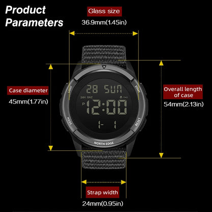 NORTH EDGE TERRAX Men’s Sport Watch – 50M Waterproof