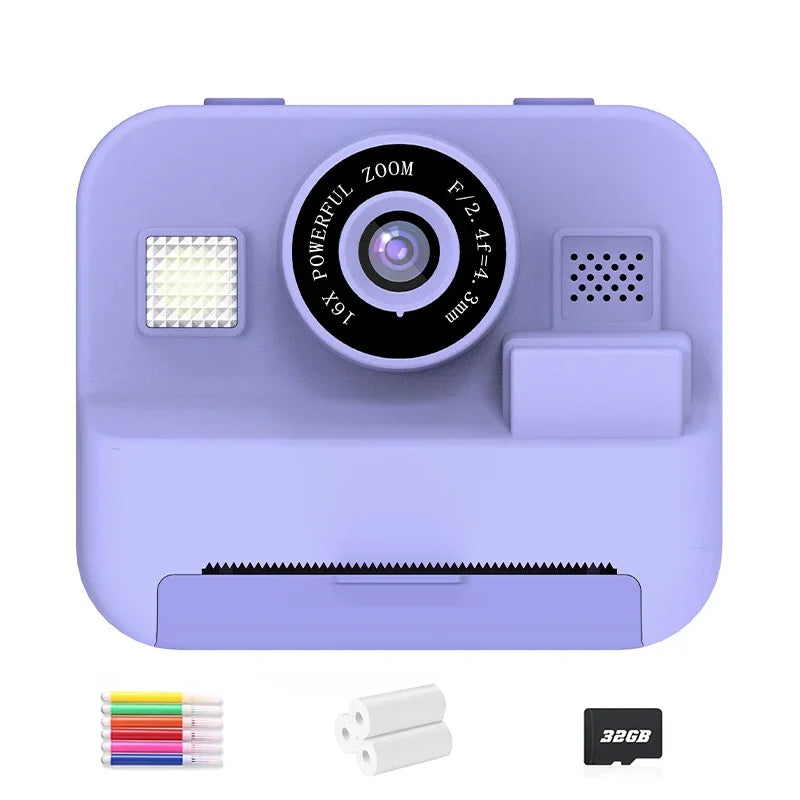 Kids Thermal Instant Print Camera – 1080P with 32GB Card