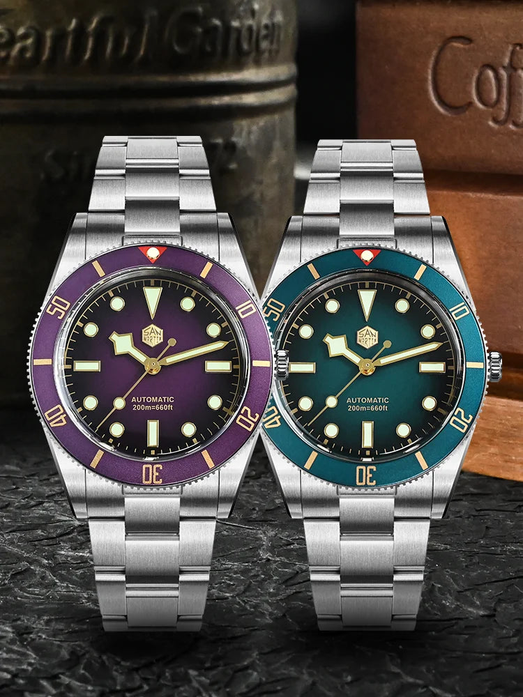 San Martin 37mm Multiple Colors BB54 ST2130 Vintage Diving Wristwatch For Men OTF Clasp BGW-X1 Lume 20ATM Reloj Hombre SN0138GB