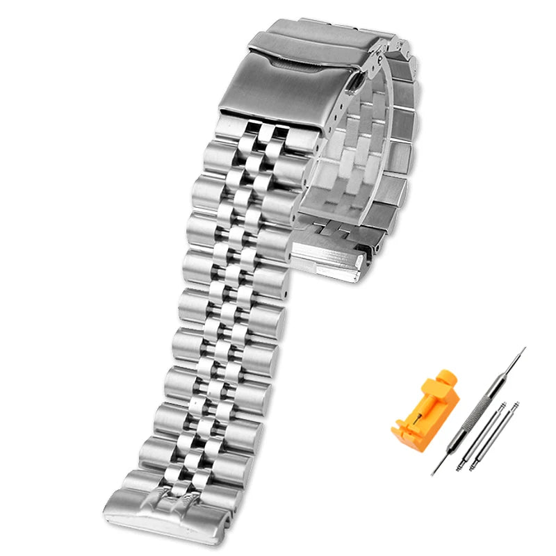 22mm Solid Stainless Steel Curved End Watch Bracelet – Compatible with Seiko Turtle SRP777, SRPA21, SRPE99