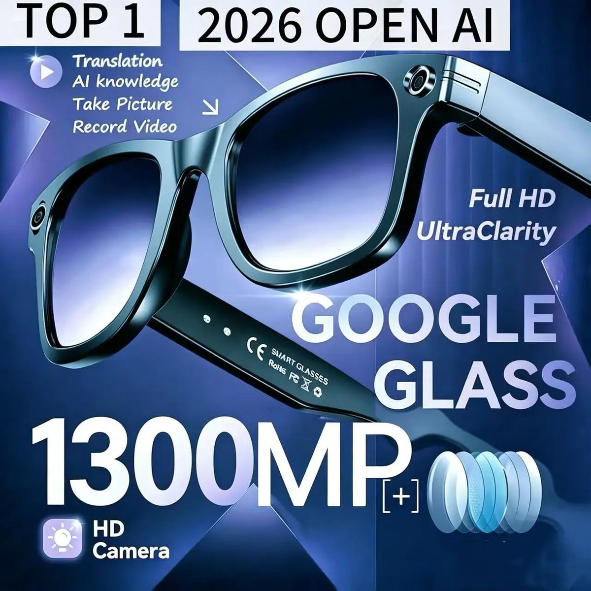 Meta AI Smart Glasses | 13MP Camera & Bluetooth
