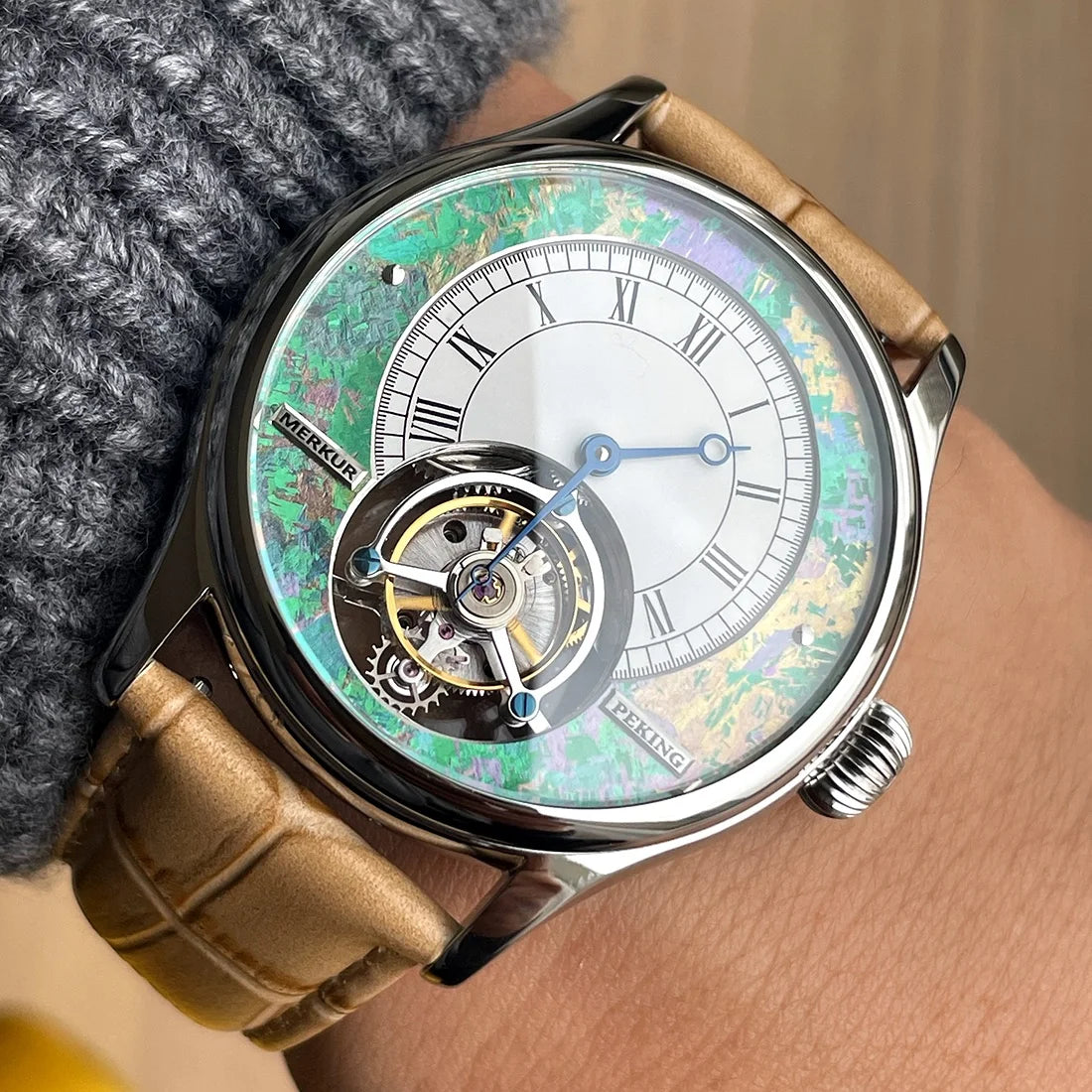 High-frequency Coaxial Merkur 100% Tourbillon Watch Men's Sapphire Watch For Men Mechanical Wristwatches Relogio Masculino