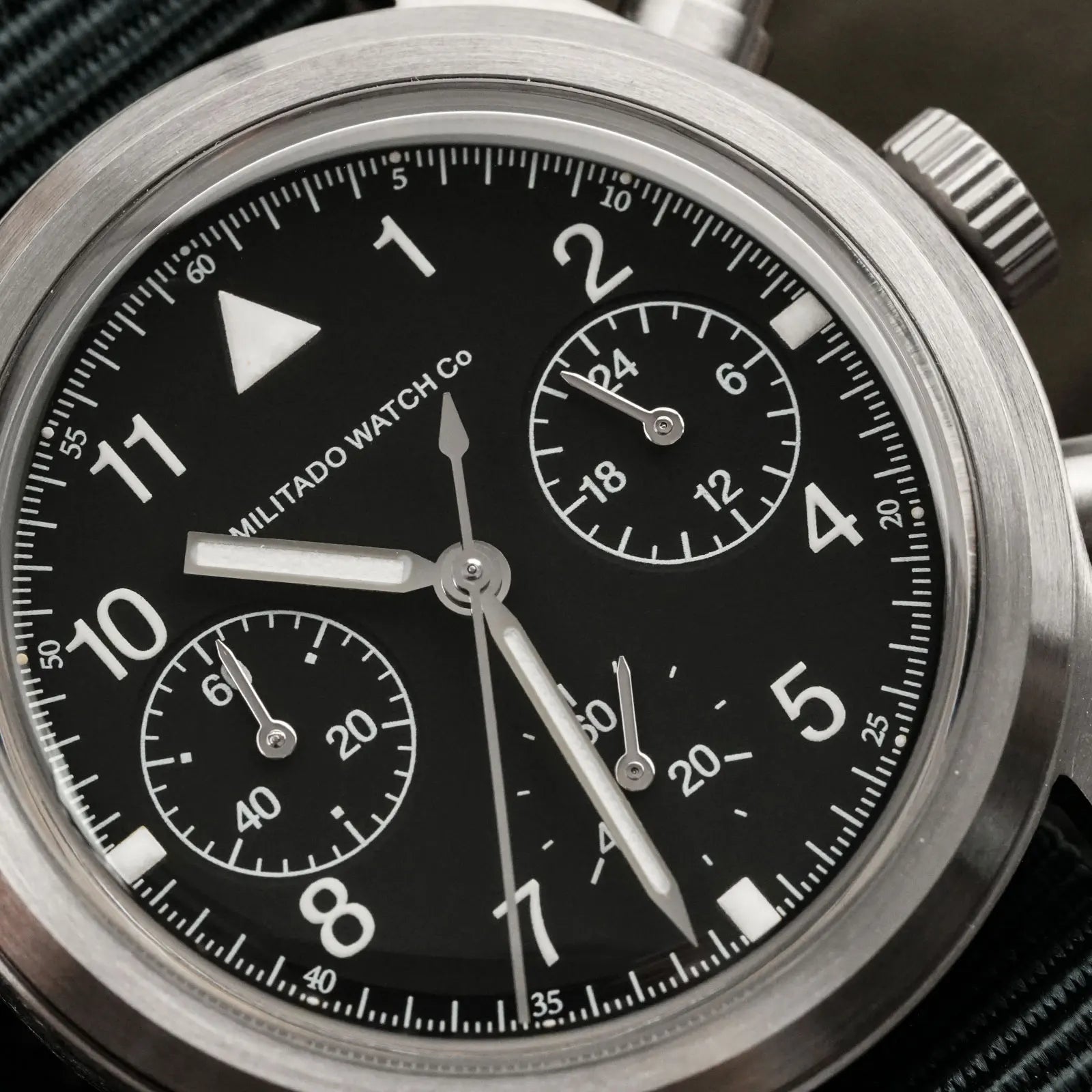 Militado ML26 Chronograph Watch – VK63 Quartz, 36.5mm, 100M, Screw-Down Crown