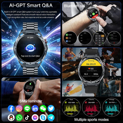 Nursing-Grade AI ECG Smart Watch | Sapphire Glass & Bluetooth