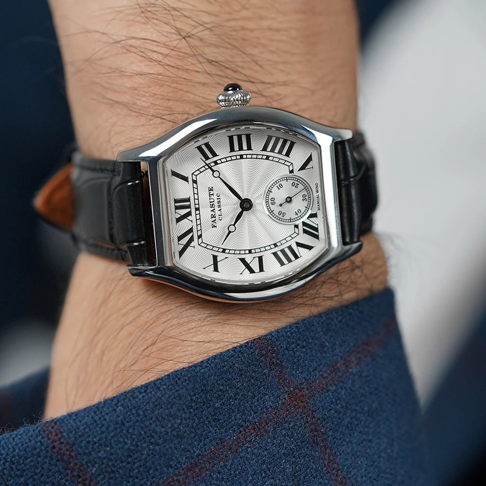 FARASUTE 36mm Hangzhou Retro Watch – Customised Manual Movement, Sapphire, 5 Bar