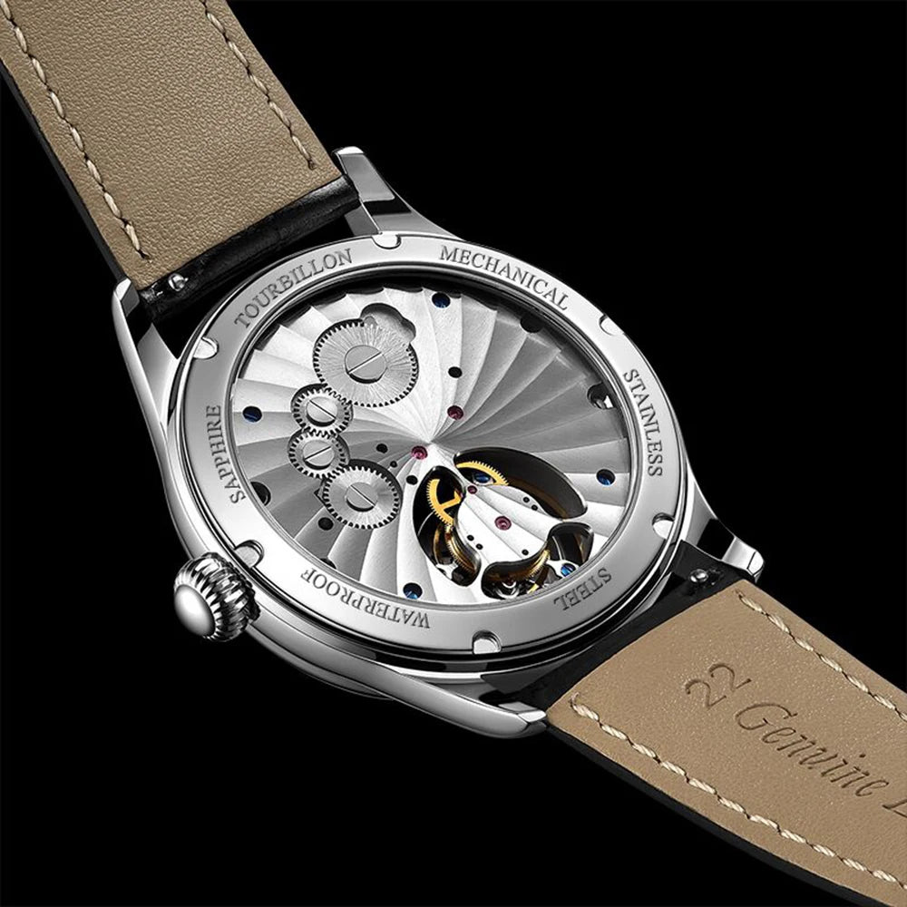 AESOP 7025 Flying Tourbillon Movement Watch Brand For Men Skeleton Mechanical Luxury Watches Wterproof Wristwatches Sapphire