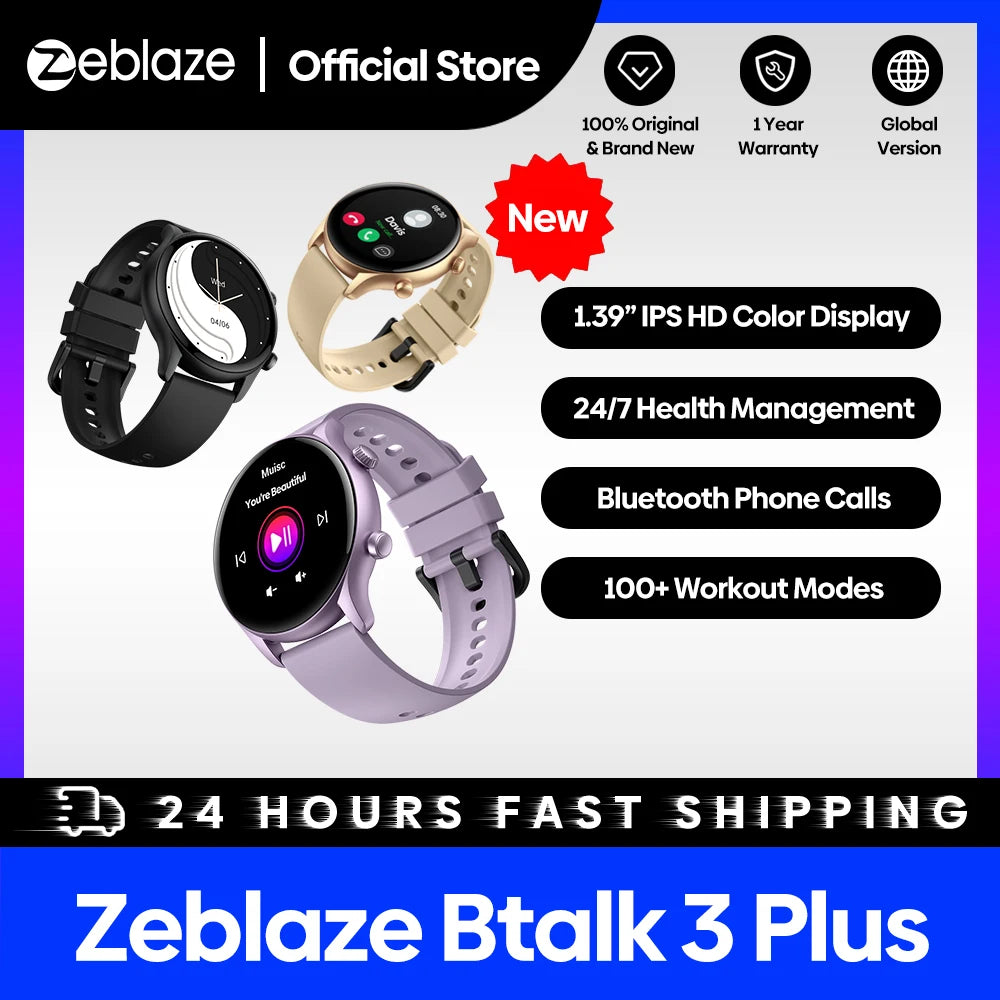 Zeblaze Btalk 3 Plus Smart Watch | Voice Calling & HD Display