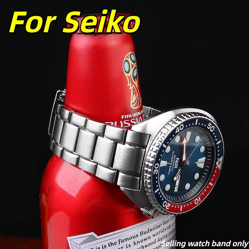 22mm Solid Stainless Steel Curved End Watch Bracelet – Compatible with Seiko Turtle SRP777, SRPA21, SRPE99