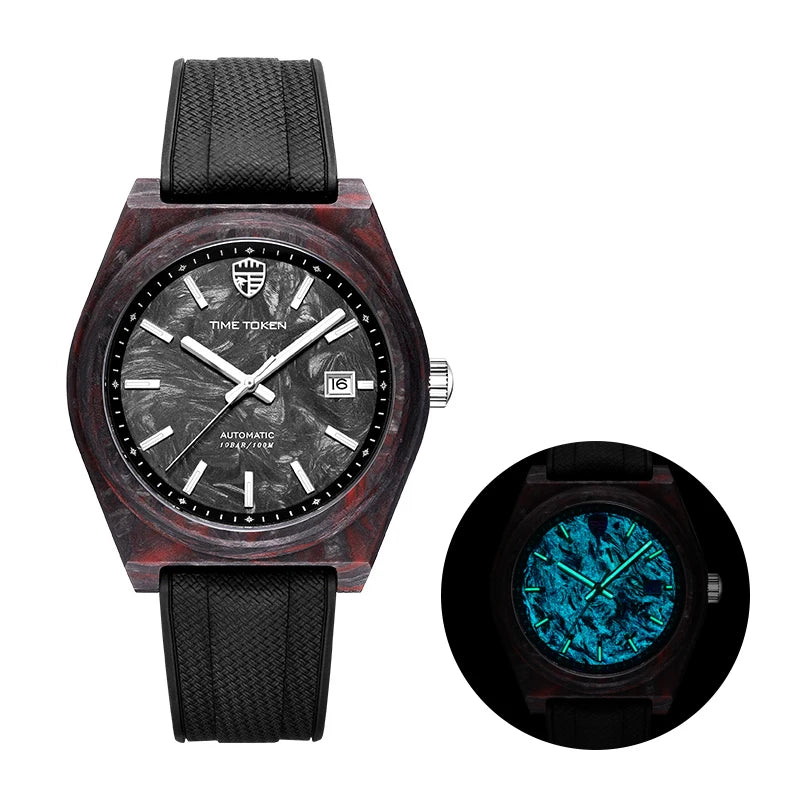 Carbon Fibre Luminous 40mm Automatic Watch Luxury 100m Waterproof Diver Watches Automatic Men Watch Japan Miyota 8215 Movement