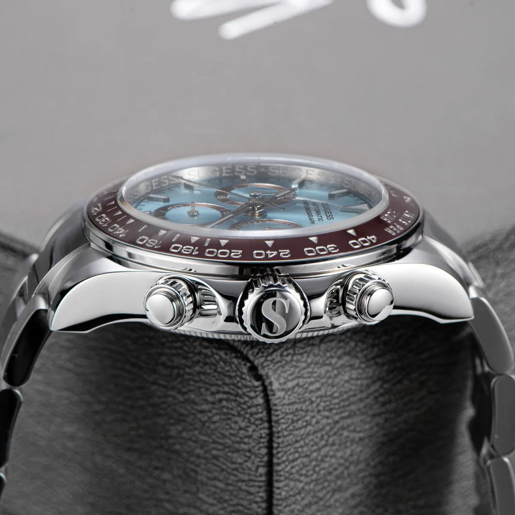 Sugess Diving Mens Watch Panda Automatic Mechanical Chronograph Peacock SL4801 Movement Wristwatch Waterproof Ceramic Bezel New