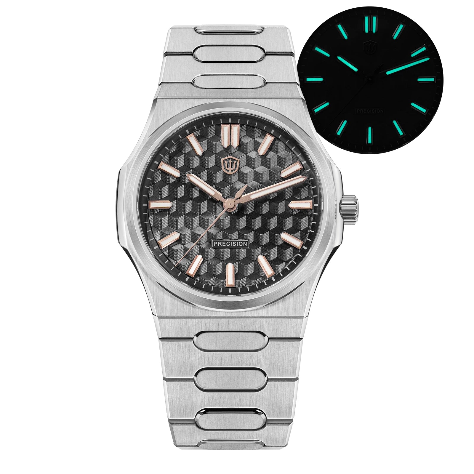 Watchdives WD0016 Premier Super Black Dial Mens Watch Japan VH31/VH60 Sweep Quartz Sapphire Crystal BGW9 Lume 316L Steel 100M