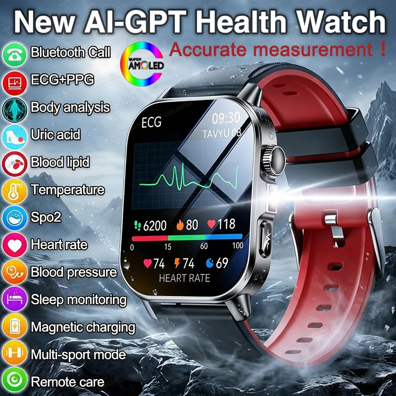 2026 ECG Smart Watch | Blood Oxygen, BP & Lipids Monitor