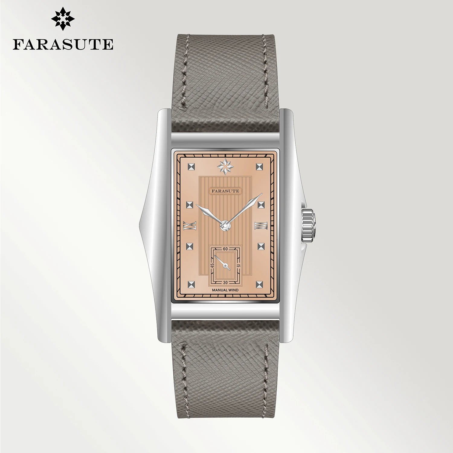 FARASUTE Creative Square Manual Mechanical Watch – Sapphire, Small Seconds