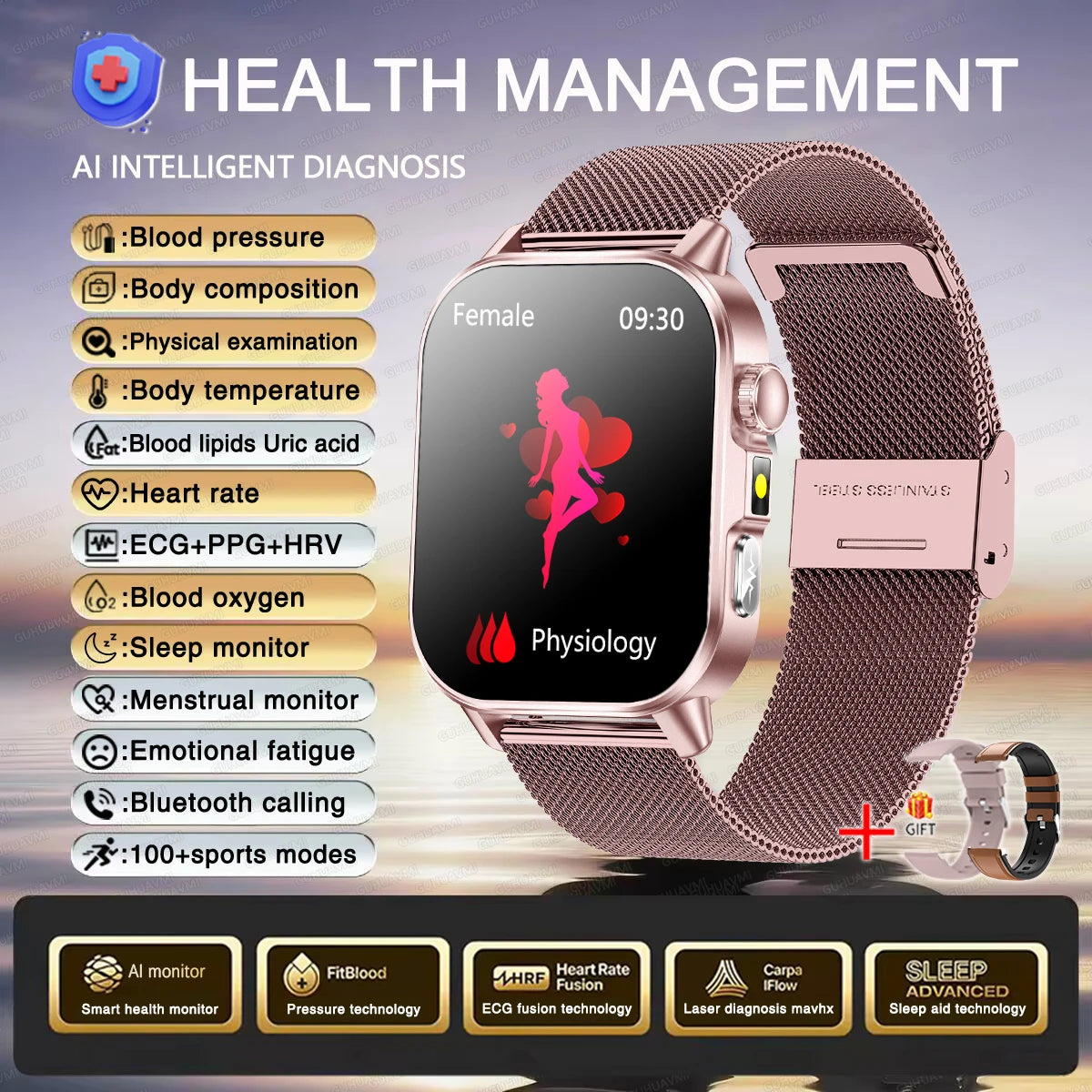 2026 ECG Smart Watch | Blood Oxygen, BP & Lipids Monitor