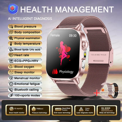 2026 ECG Smart Watch | Blood Oxygen, BP & Lipids Monitor