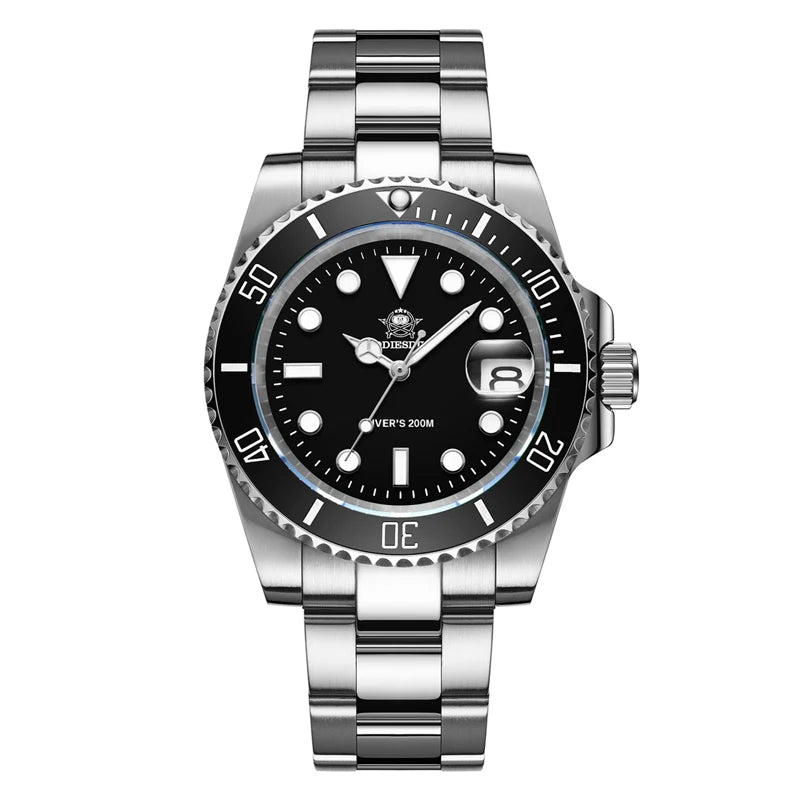 ADDIESDIVE Men's Classic Watch with Ceramic Bezel 200m Water Resistant Casual Quartz Watch BGW9 Blue Luminous Gift Watch MY-H3-2
