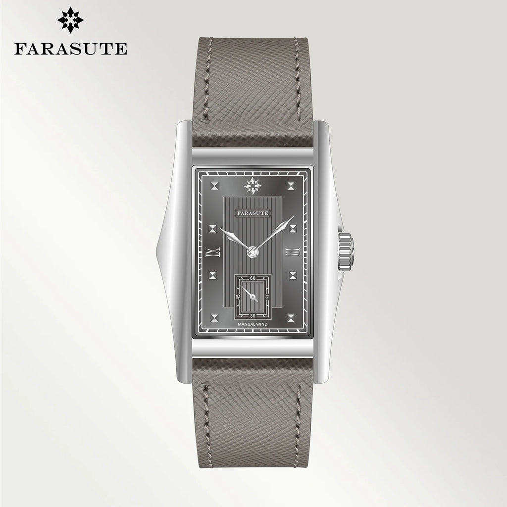 FARASUTE Creative Square Manual Mechanical Watch – Sapphire, Small Seconds