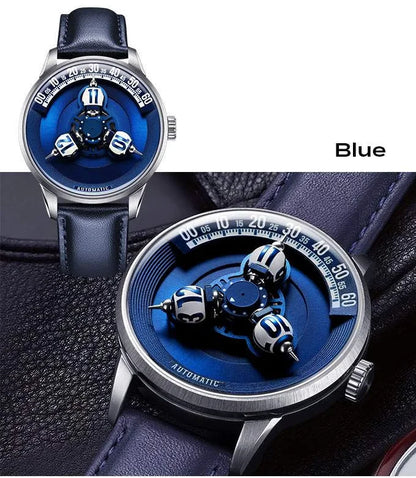 Vortichron 41mm Automatic Watch – Miyota 8215, Spherical Star-Pattern Dial, Sapphire, 50M