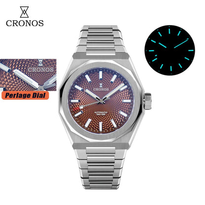 Cronos L6028 Automatic Watch – 39mm, Perlage / Rhombus / Skeleton Dial, Sapphire, 100m