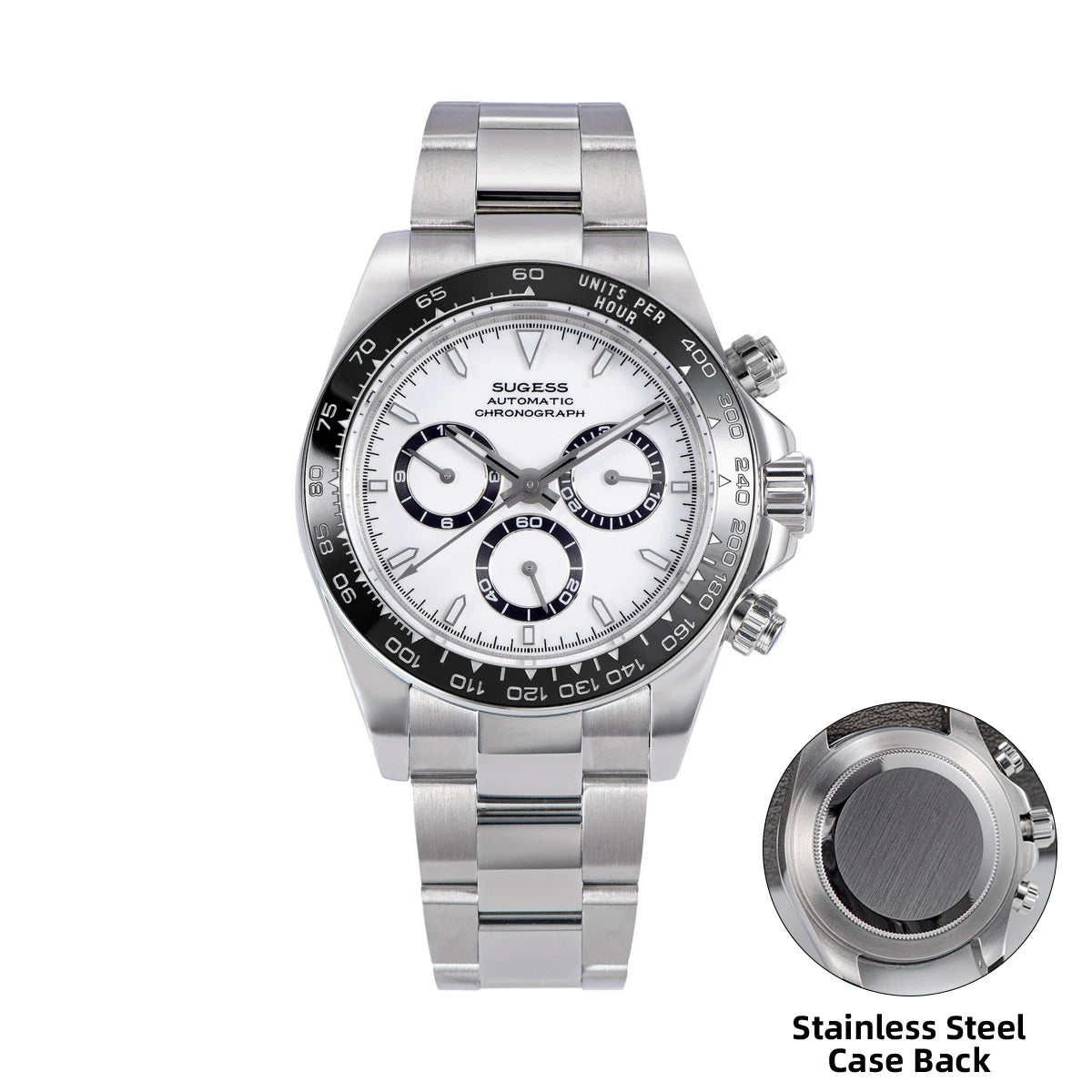 Sugess Panda Chronograph S418 – SL4801 Automatic, Ceramic Bezel, Sapphire