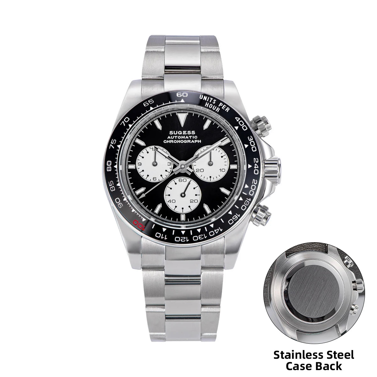 Sugess Panda Chronograph S418 – SL4801 Automatic, Ceramic Bezel, Sapphire