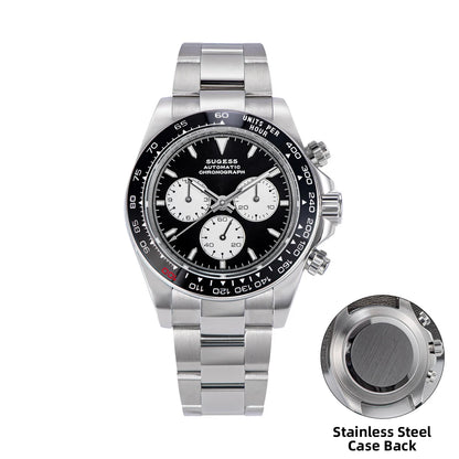 Sugess Panda Chronograph S418 – SL4801 Automatic, Ceramic Bezel, Sapphire