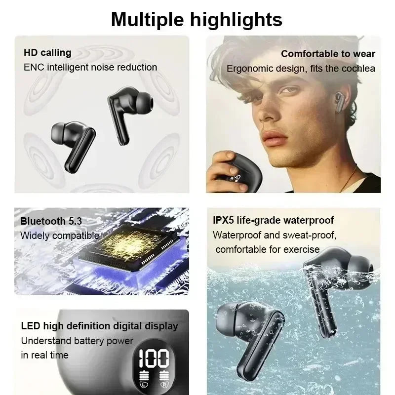 Wireless Earbuds 895B – BT 5.3, LED Display, Sport