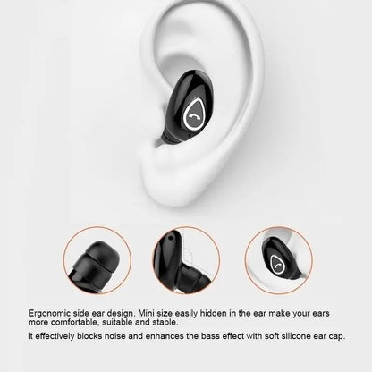 Mini Single Bluetooth Earpiece – Tiny In-Ear Design, Mic, IPX5 (1 Earbud)