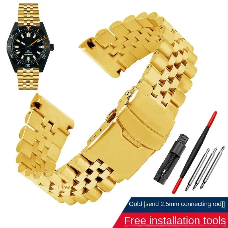 22mm Solid Stainless Steel Curved End Watch Bracelet – Compatible with Seiko Turtle SRP777, SRPA21, SRPE99