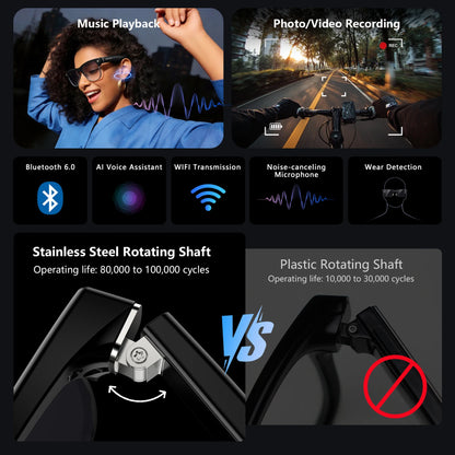 Blackview BV200 Smart Glasses | 8MP 4K Camera & AI Translation