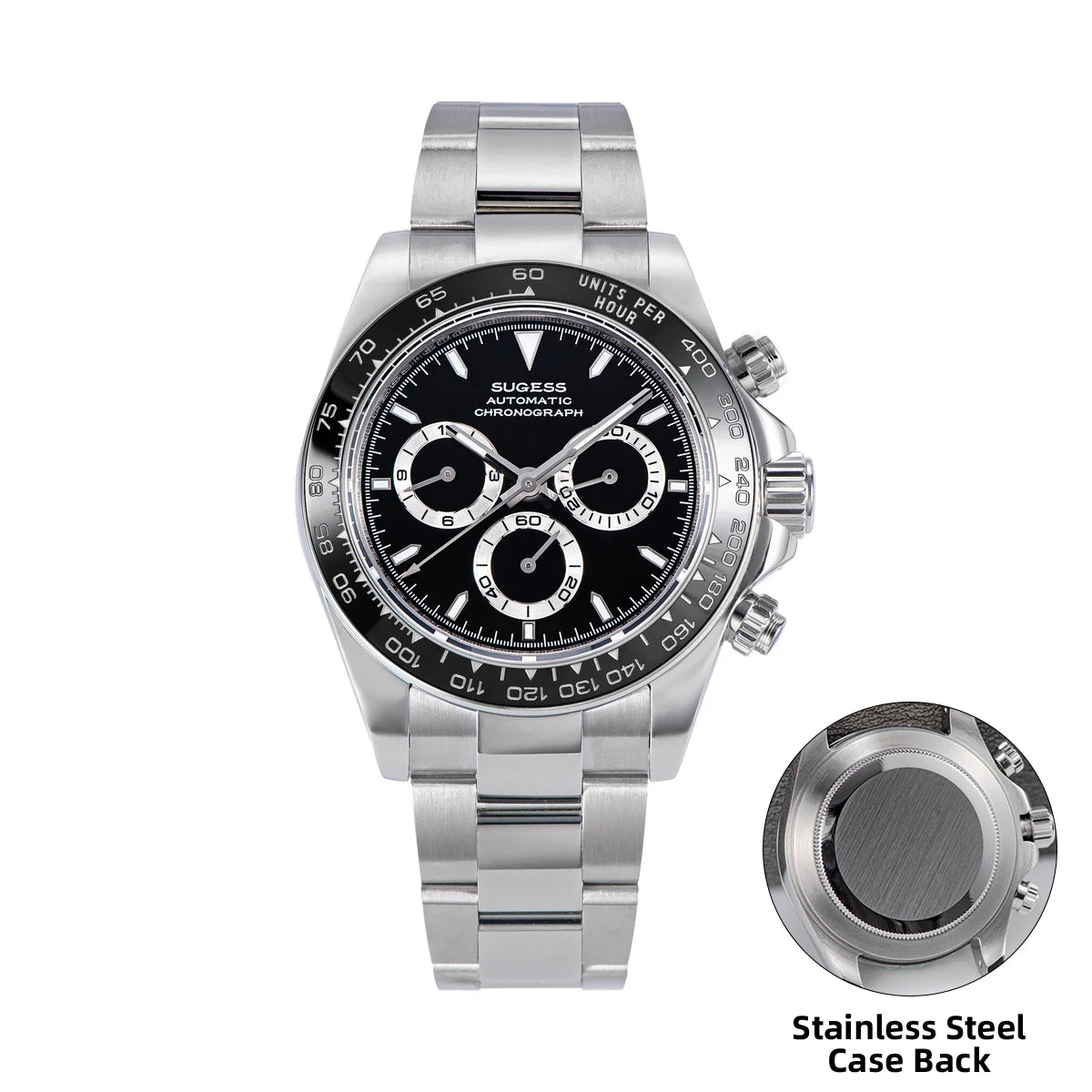 Sugess Panda Chronograph S418 – SL4801 Automatic, Ceramic Bezel, Sapphire