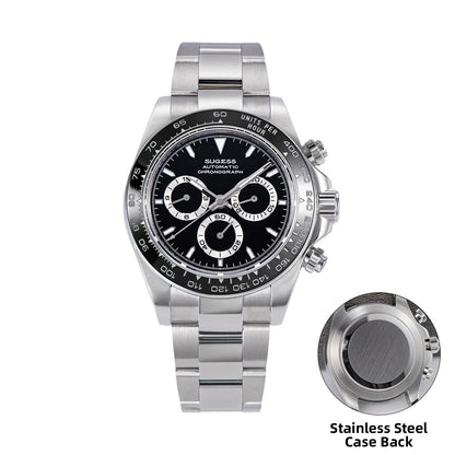 Sugess Panda Chronograph S418 – SL4801 Automatic, Ceramic Bezel, Sapphire