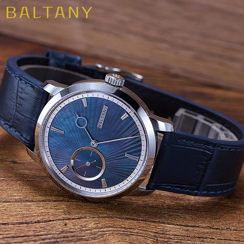 Baltany S4128 Micro-Rotor Automatic Watch – MOP Dial, Sapphire, Exhibition Caseback